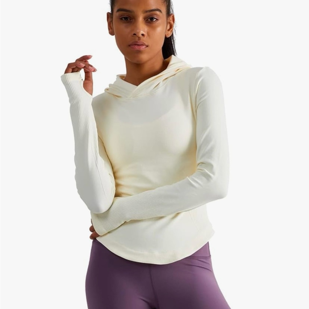 Sphinx Cat Womens Hooded Athletic Long Sleeve w. Thumb Holes Large